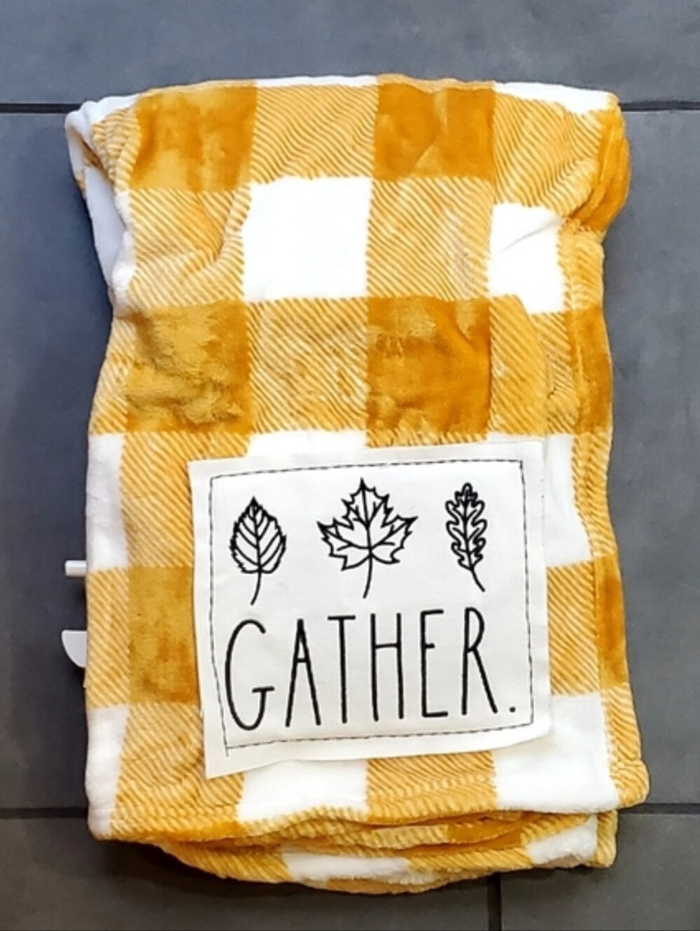 New Rae Dunn Gather Plush Throw Blanket